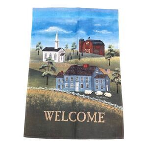 Mary Lou Troutman Welcome Outdoor Garden Yard Banner Barn Church House Sheep